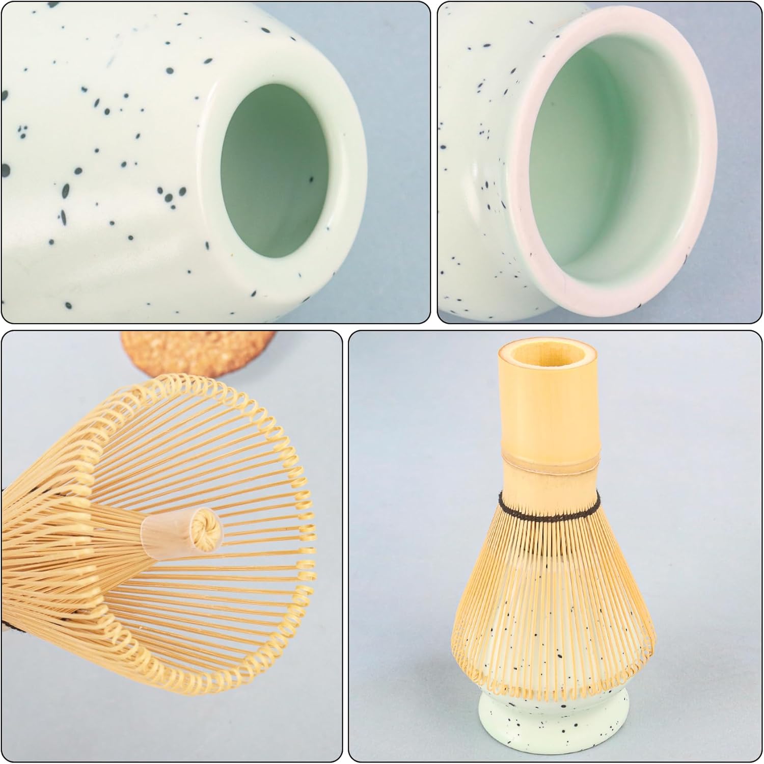 Thumbnail 2 de Nideen Matcha Whisk Set of 6 (Light Green) – whisk, scoop, spoon, sifter and ceramic holder kit