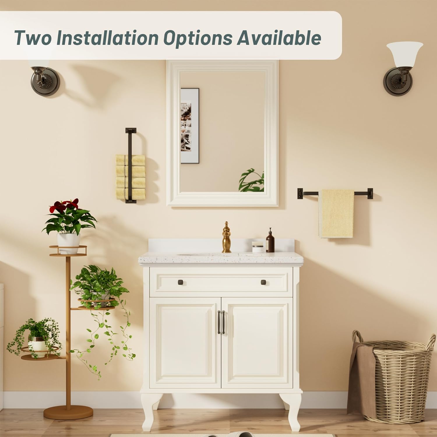 Thumbnail 6 de Mooche Black Wall Mounted Towel Rail (40cm) SUS304 Stainless Steel Single Towel Bar