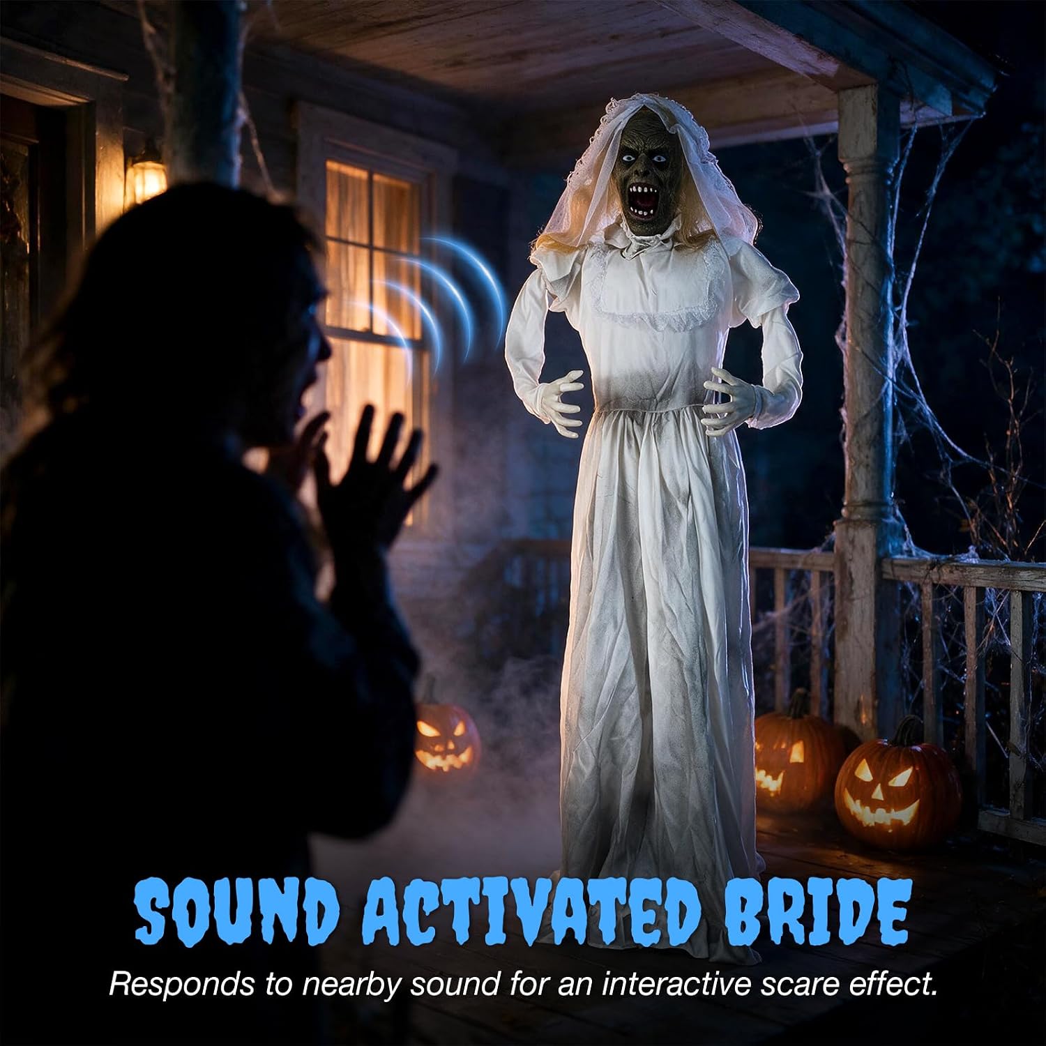 Detalle 2 de Arborvigro Halloween animatronic ghost bride, 5.5 ft