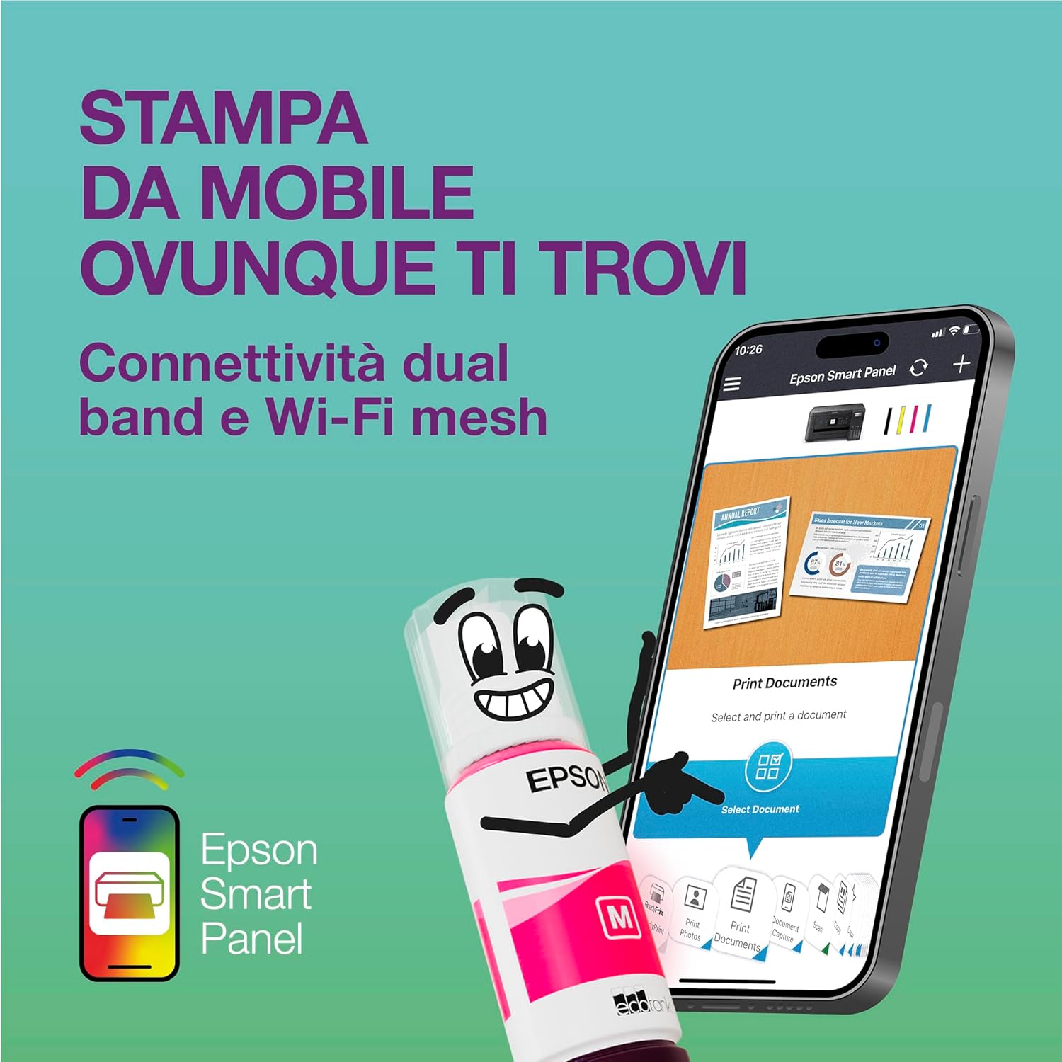 Thumbnail 5 de Epson EcoTank ET-3950 stampante multifunzione con serbatoi d’inchiostro, Wi‑Fi e ADF per A4