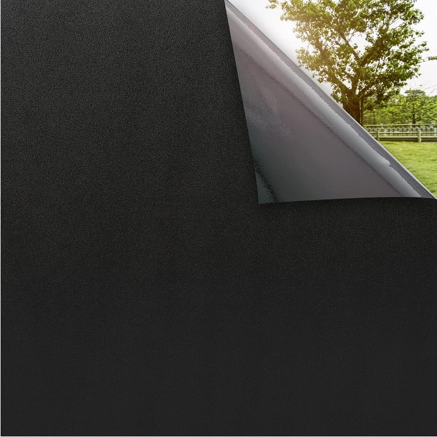 rabbitgoo Film Occultant Fenêtre Noir avec Grille 90x200 cm