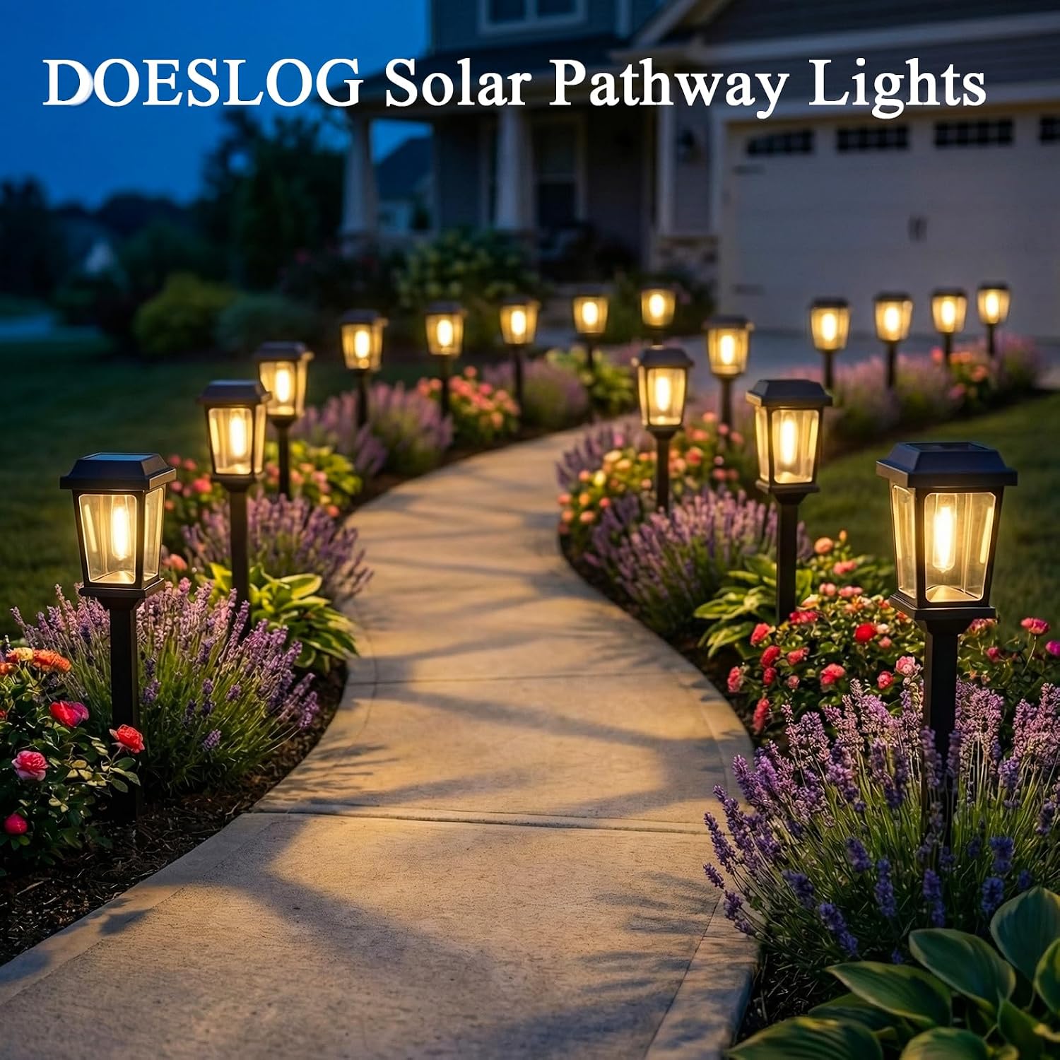 Detalle 2 de DOESLAG GA2612WLP10 Solar Pathway Lights, 10-Pack, 3000K Warm White