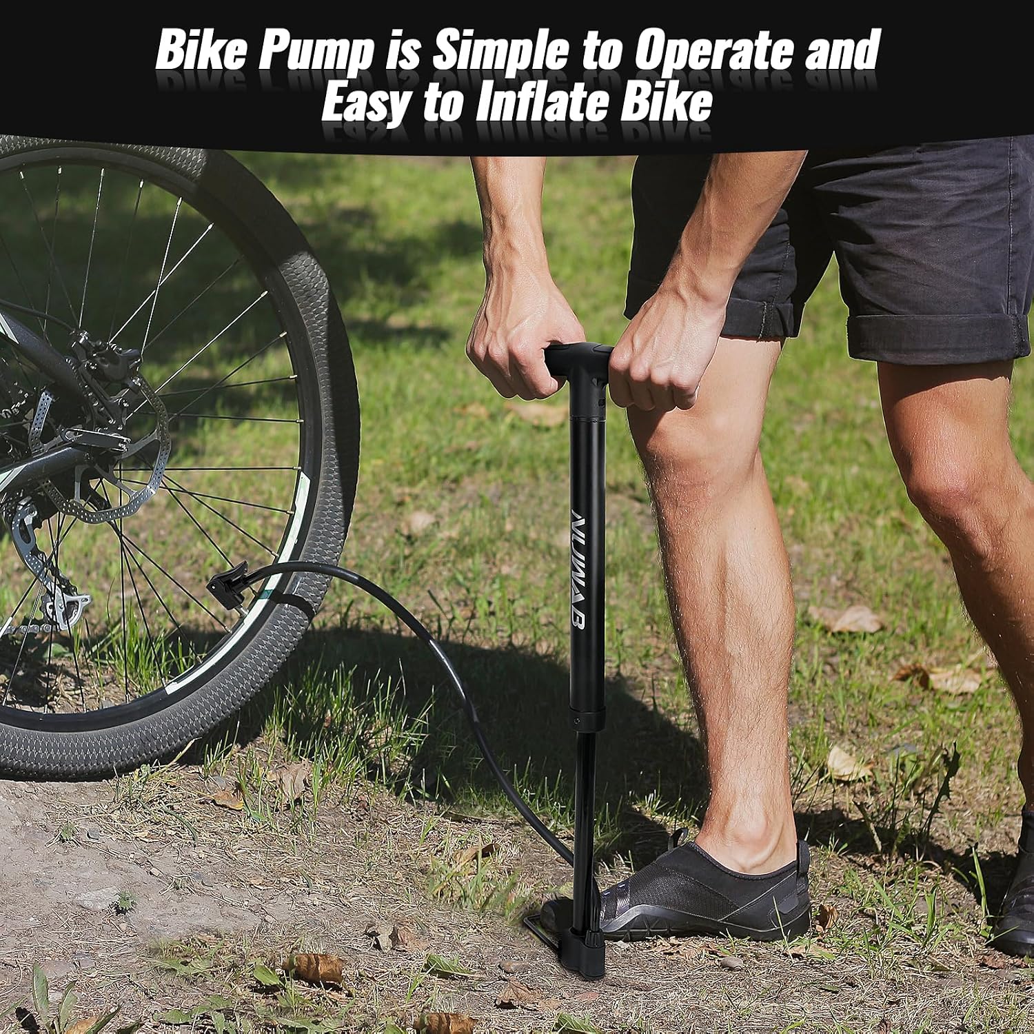 Thumbnail 6 de NUWAB Bike Floor Pump: Portable, Wide-Valve Compatibility for Bikes, Balls and More