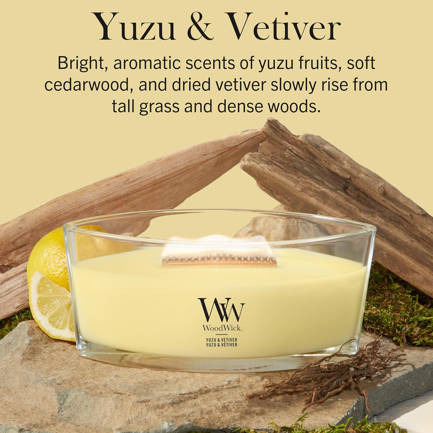 Thumbnail 1 de WoodWick Bougie parfumée Ellipse Yuzu & Vetiver — cadeau chic pour femmes
