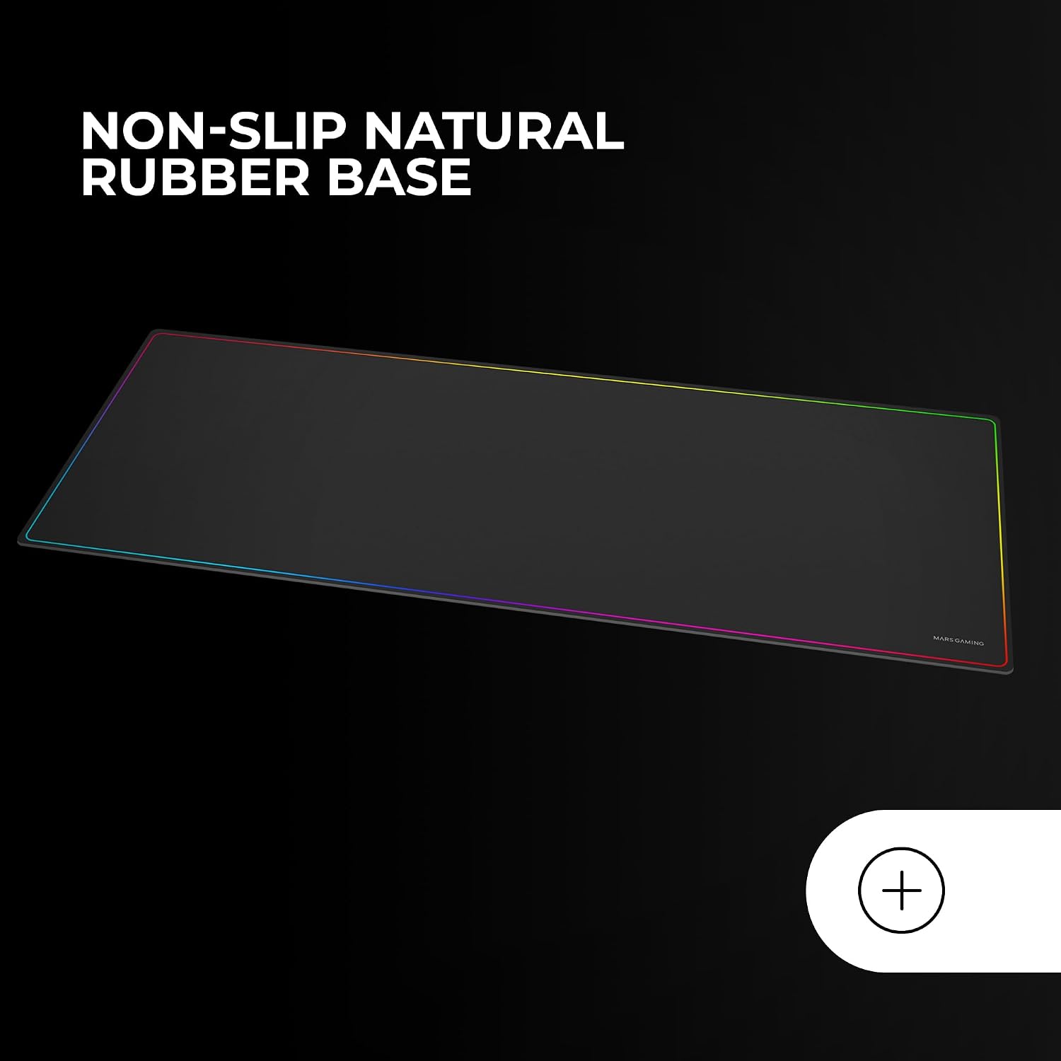 Detalle 2 de Mars Gaming MMP224 tapis de souris XXL noir à bords arc-en-ciel