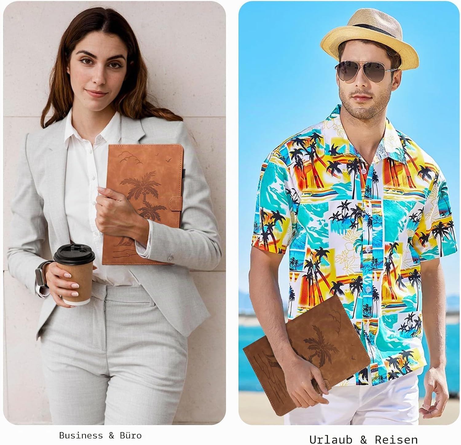 Thumbnail 6 de Oduio PU-Leder Folio Hülle für Samsung Galaxy Tab A11+/A9 Plus 11" Braun — Standfunktion & Kartenfächer