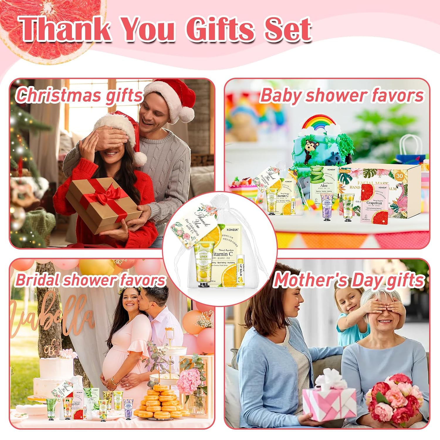 Thumbnail 5 de KONEUK 30-Pack Bulk Facial Mask, Hand Cream & Lip Balm Sets for Easter Baskets, Teachers, Nurses & More