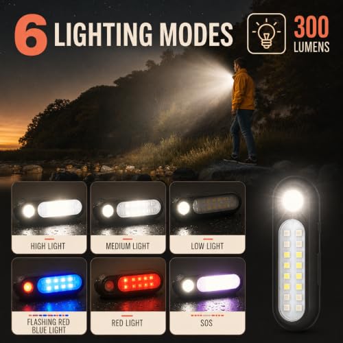 Detalle de Yaklim Clip on Flashlight: Rechargeable Running Light for Runners and Dog Walking