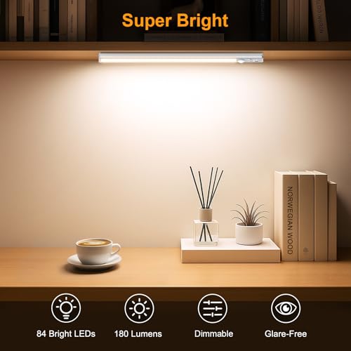 Thumbnail 2 de Gritin Luz de Armario Recargable 26 cm: 2 uds, iluminación LED súper brillante con USB-C y sensor