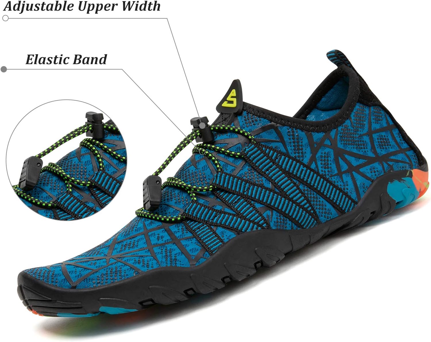 Detalle de SAGUARO Badeschuhe für Herren & Damen – 7/9 Drainagelöcher, schnelltrocknend, rutschfest, Größe 35–48