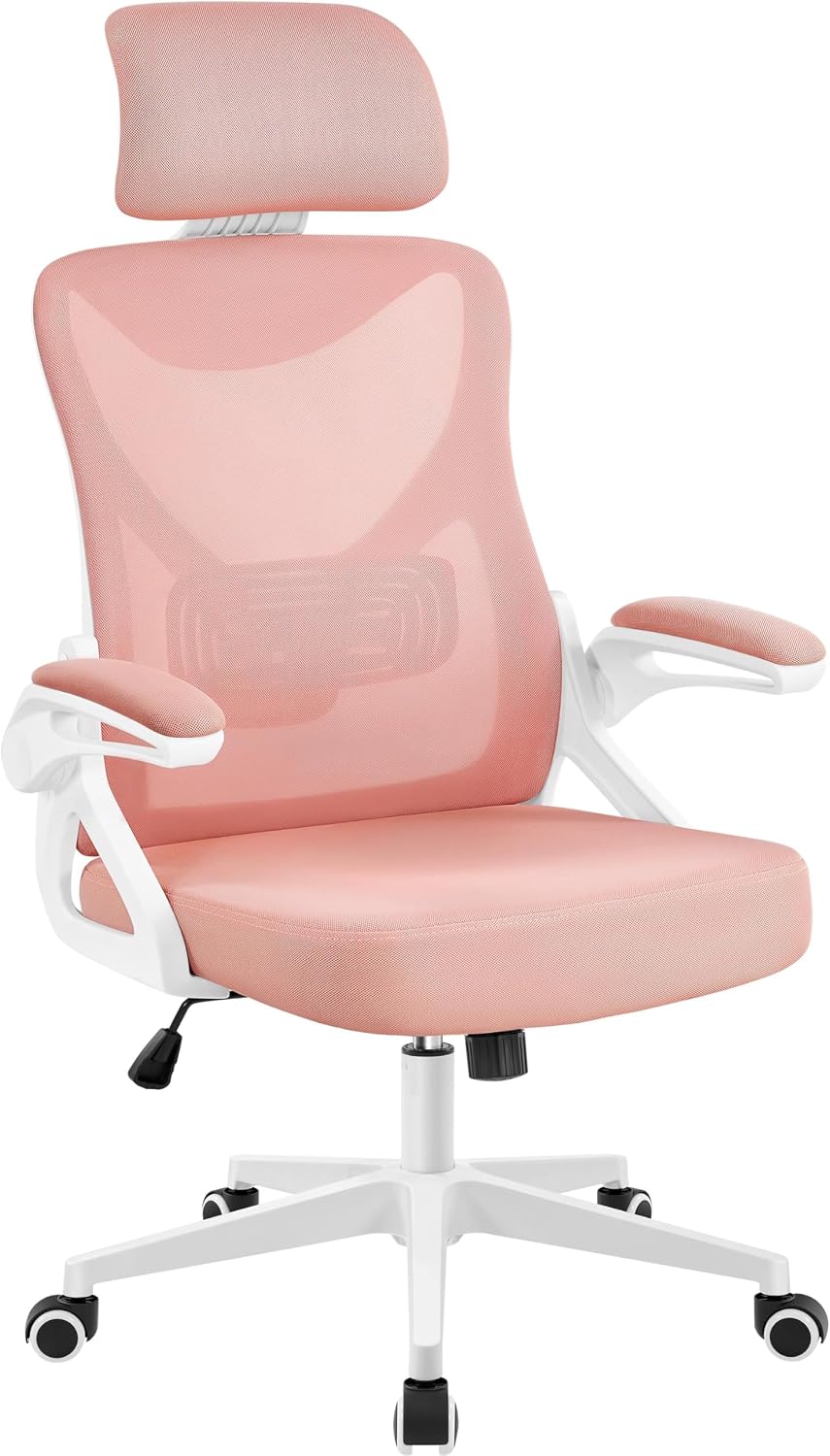 Detalle de Yaheetech Sedia Ufficio Ergonomica con Braccioli Poggiatesta Regolabile e Schienale Alto – Lounge, Scrivania e Dondolo in Rete Traspirante