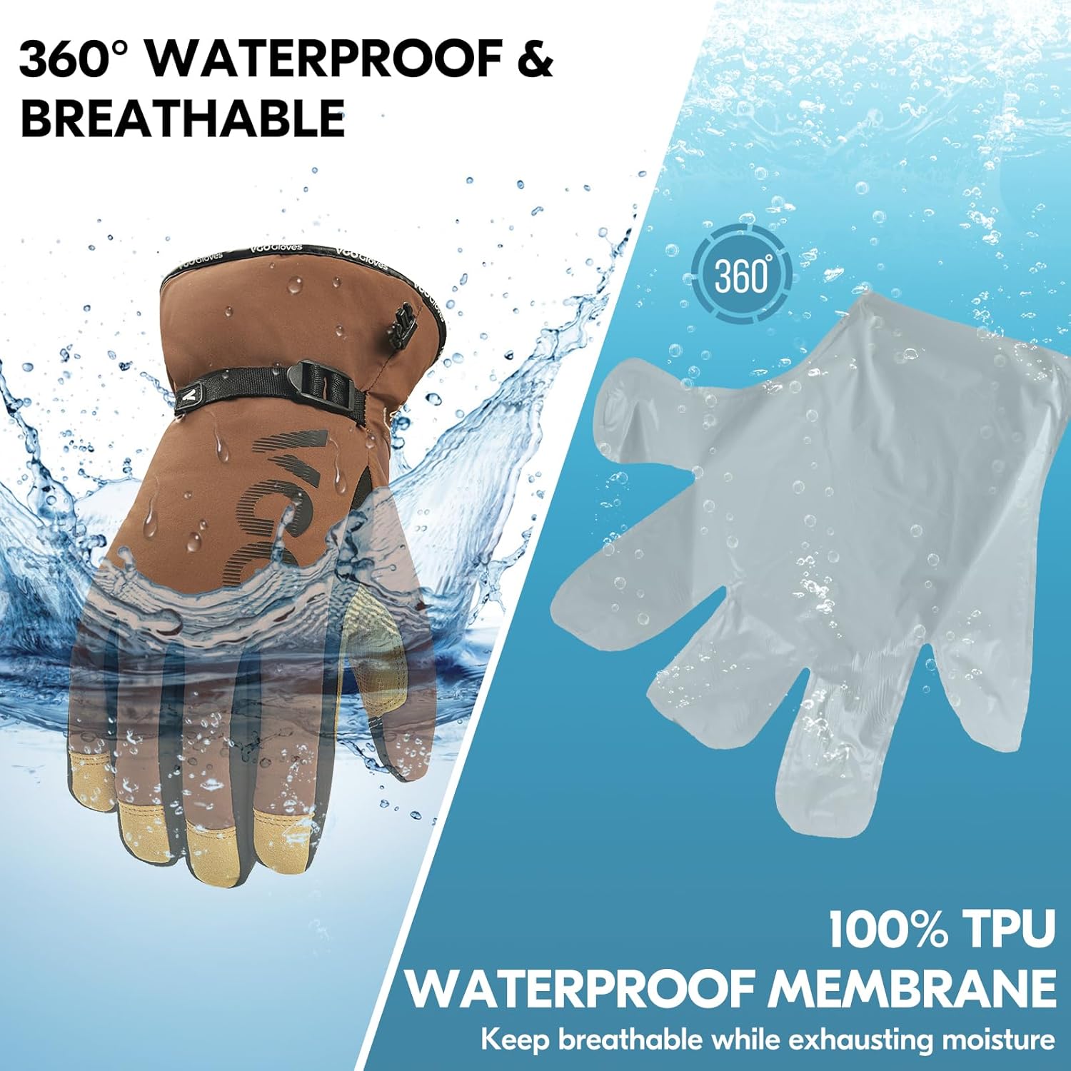 Thumbnail 2 de Vgo... Guantes Térmicos Impermeables para Hombre ❄️ -20°C