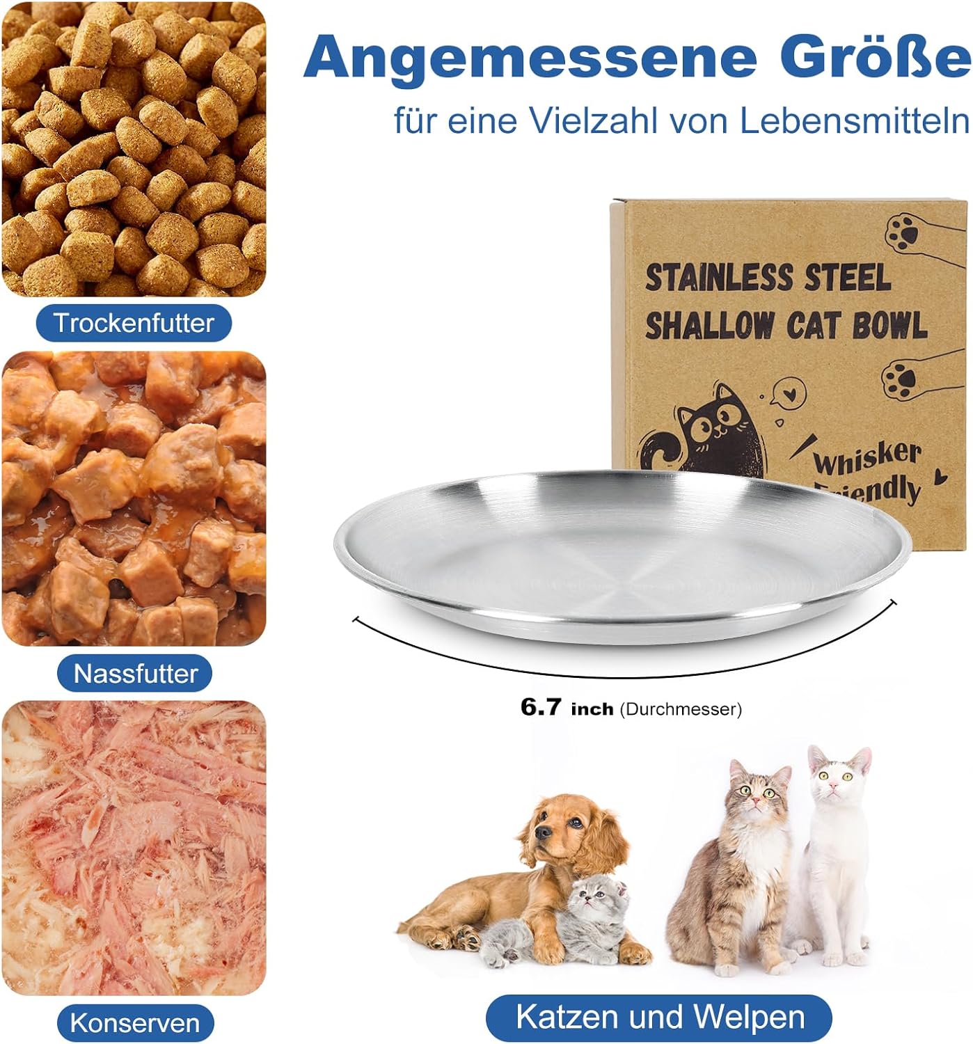 Detalle 2 de Katzennäpfe Supet 17 cm Edelstahl