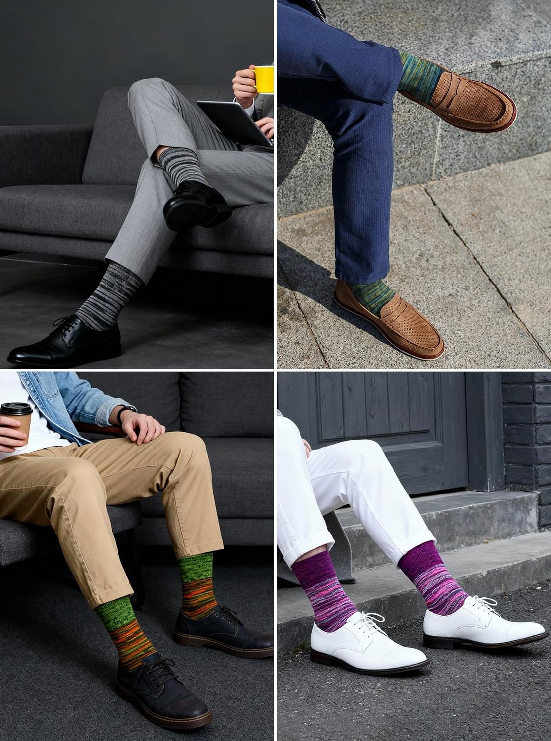 Detalle 2 de ZFSOCK Calzini Uomo Cotone Eleganti 5 Paia