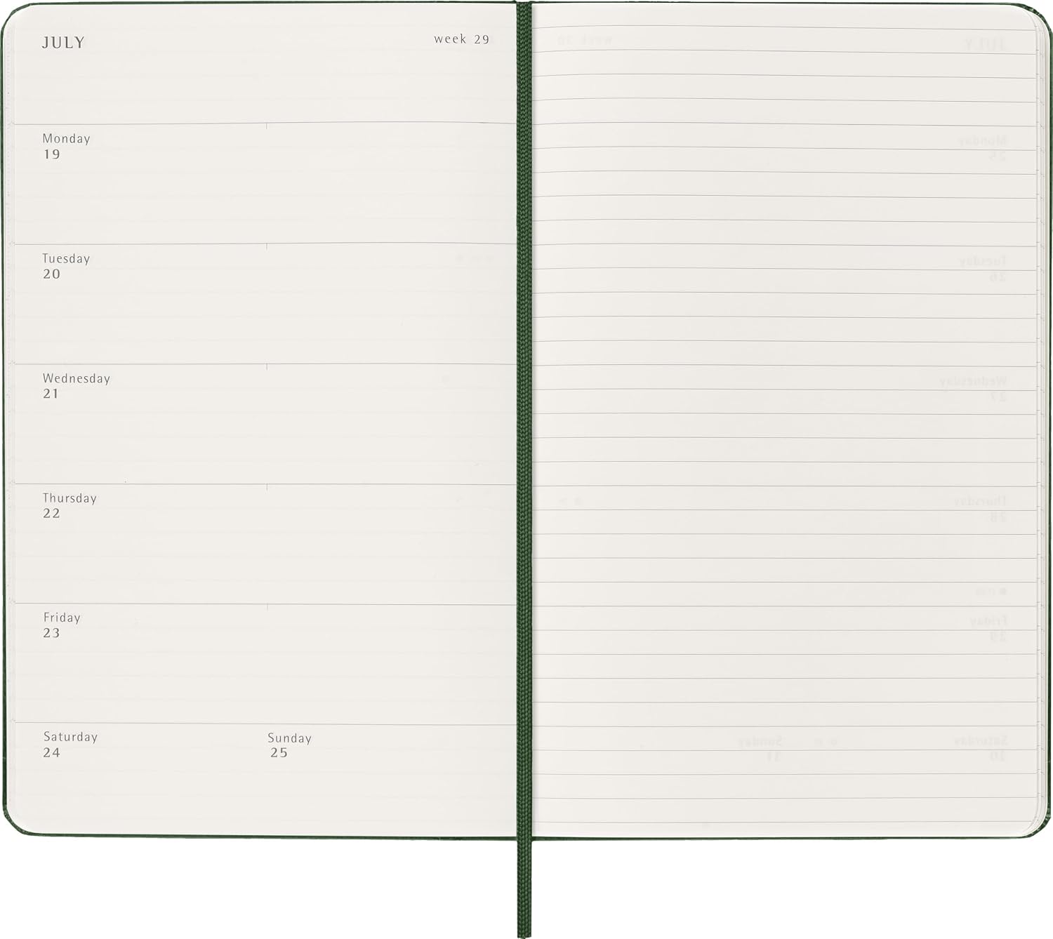 Thumbnail 5 de Moleskine DHK1512WN3Y27 Weekplanner 2027, hardcover, 13 x 21 cm, mirtegroen