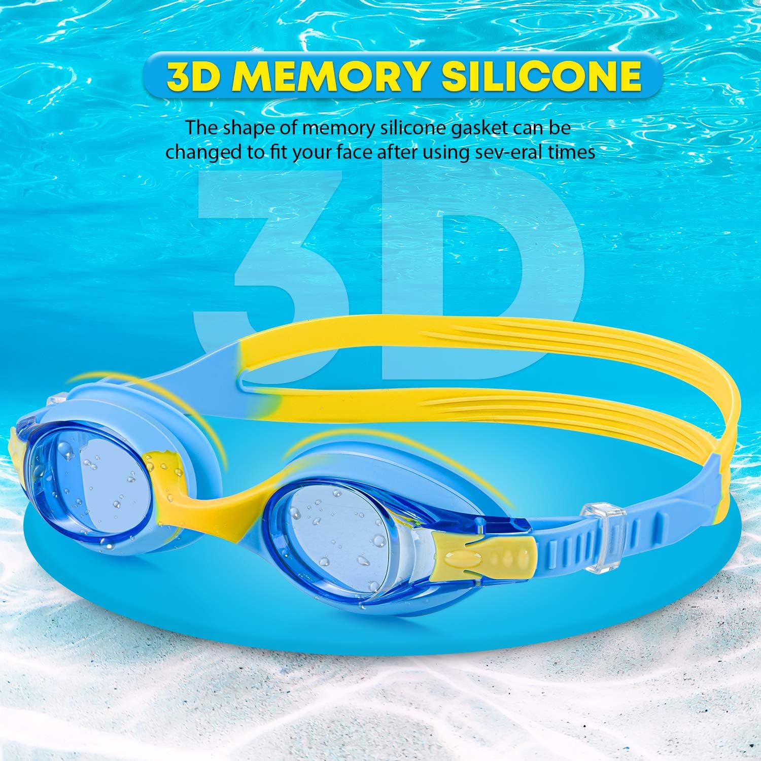 Detalle 2 de Portzon Kids Swim Goggles with Silicone Seals