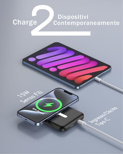 Thumbnail 5 de Podoru Power Bank per MagSafe 5000mAh: carica wireless magnetica compatta per iPhone