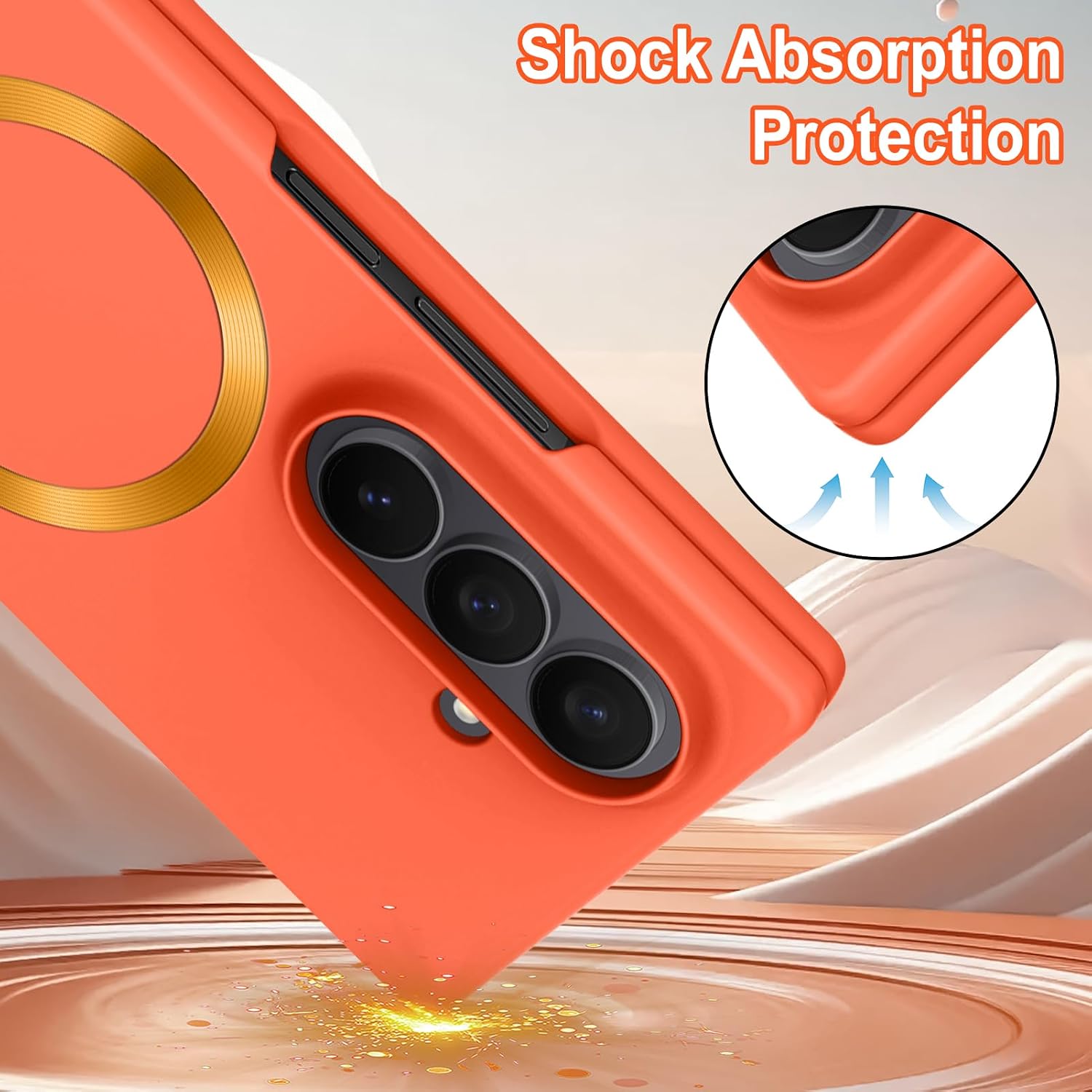 Thumbnail 2 de Illians Magnetic Phone Case for Samsung Galaxy Z Fold 8 Ultra, Orange