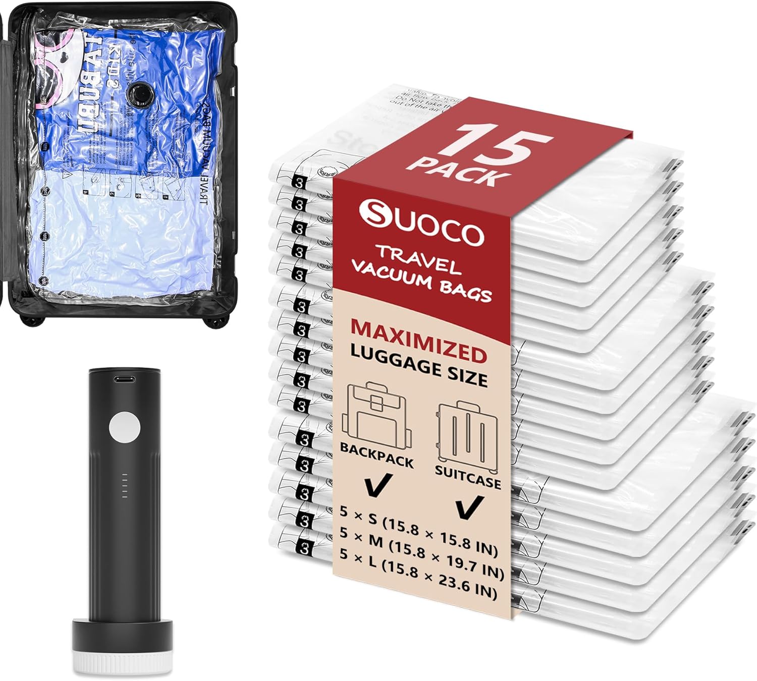 Thumbnail 5 de 18-Pack Travel Vacuum Storage Bags