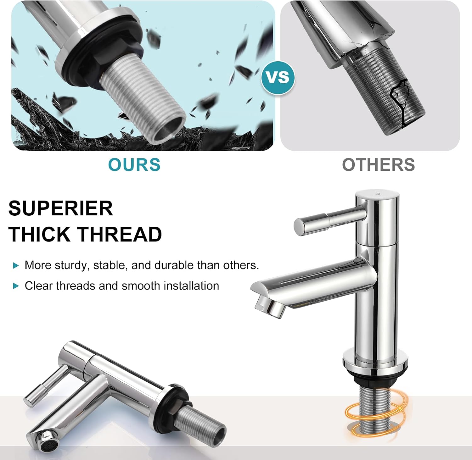 Thumbnail 4 de Wasserrhythm Twin Basin Taps 1/4 Turn