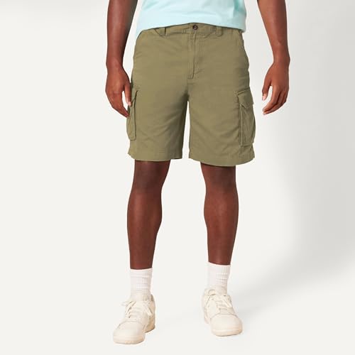 Detalle de Amazon Essentials Pantalones Cortos Cargo de Corte Clásico para Hombre (25 cm) en Marrón Caqui, 40W