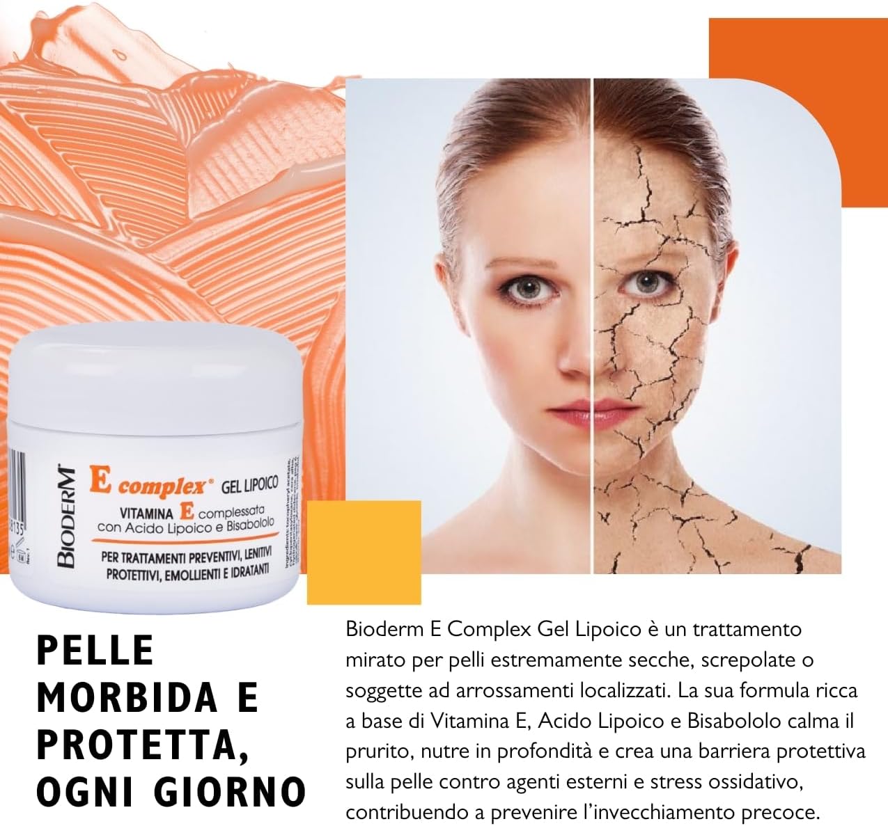 Thumbnail 1 de Bioderm E Complex Gel Lipoico: nutrimento profondo e barriera protettiva per pelli secca e sensibili 50 ml