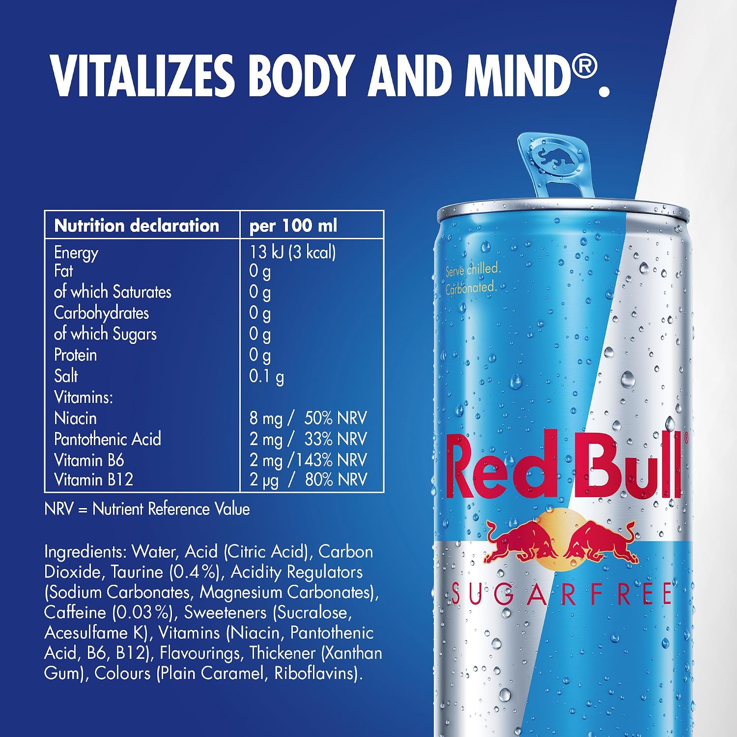 Thumbnail 1 de Red Bull Energy Drink Sugar Free, 250 ml – Pack of 12