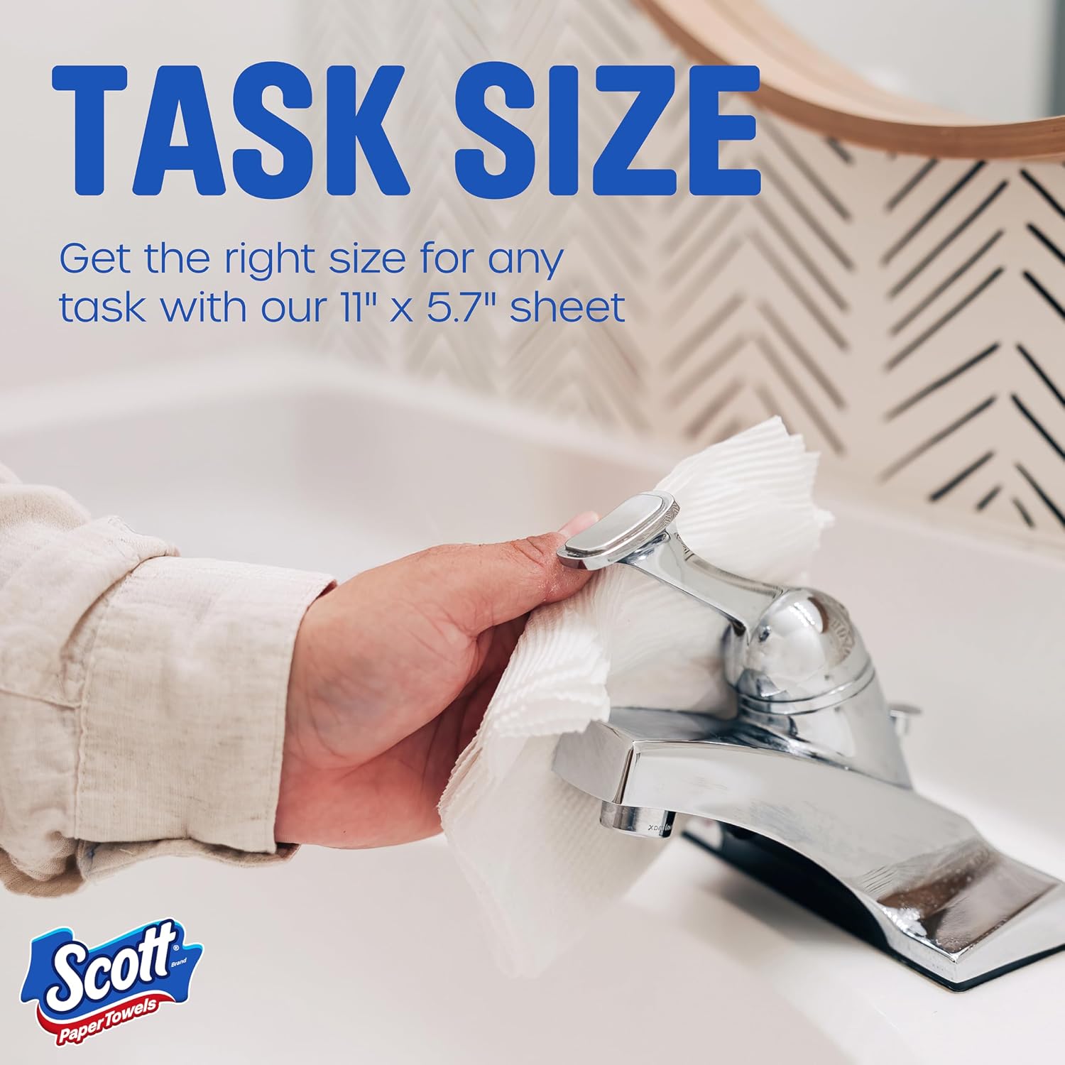 Thumbnail 3 de Scott Paper Towels, Task Size, 30 Family Double Rolls (119 Sheets per Roll)