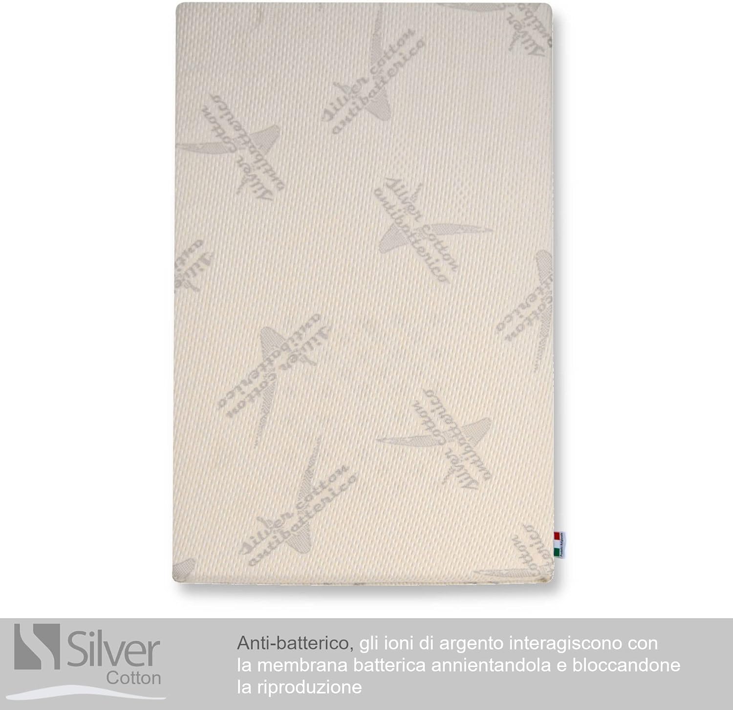 Detalle de Babysanity Materasso Next To Me Sfoderabile Antisoffoco con Silver AG+ EN16890:2017