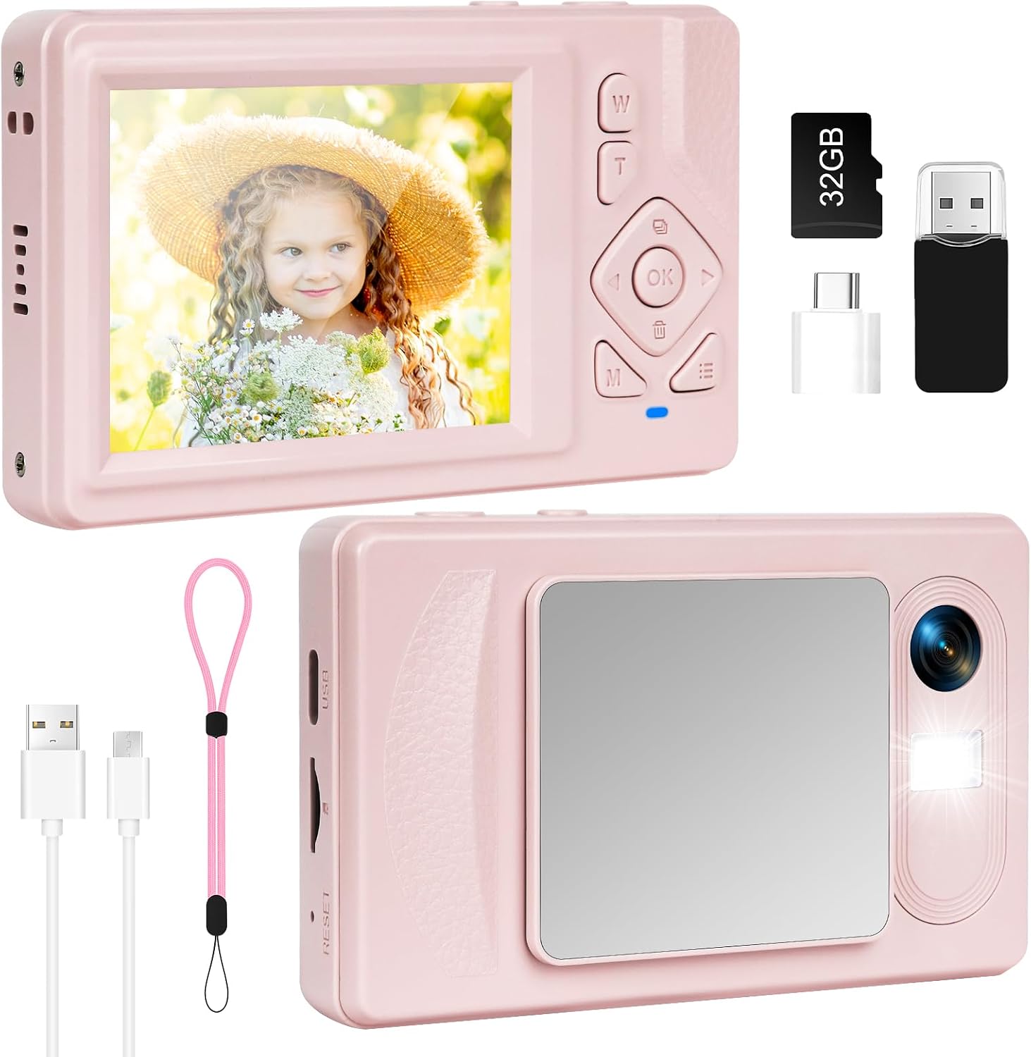 Detalle de Fotocamera digitale 4K 48MP UHD con schermo da 2,83” e zoom 18x – Rosa