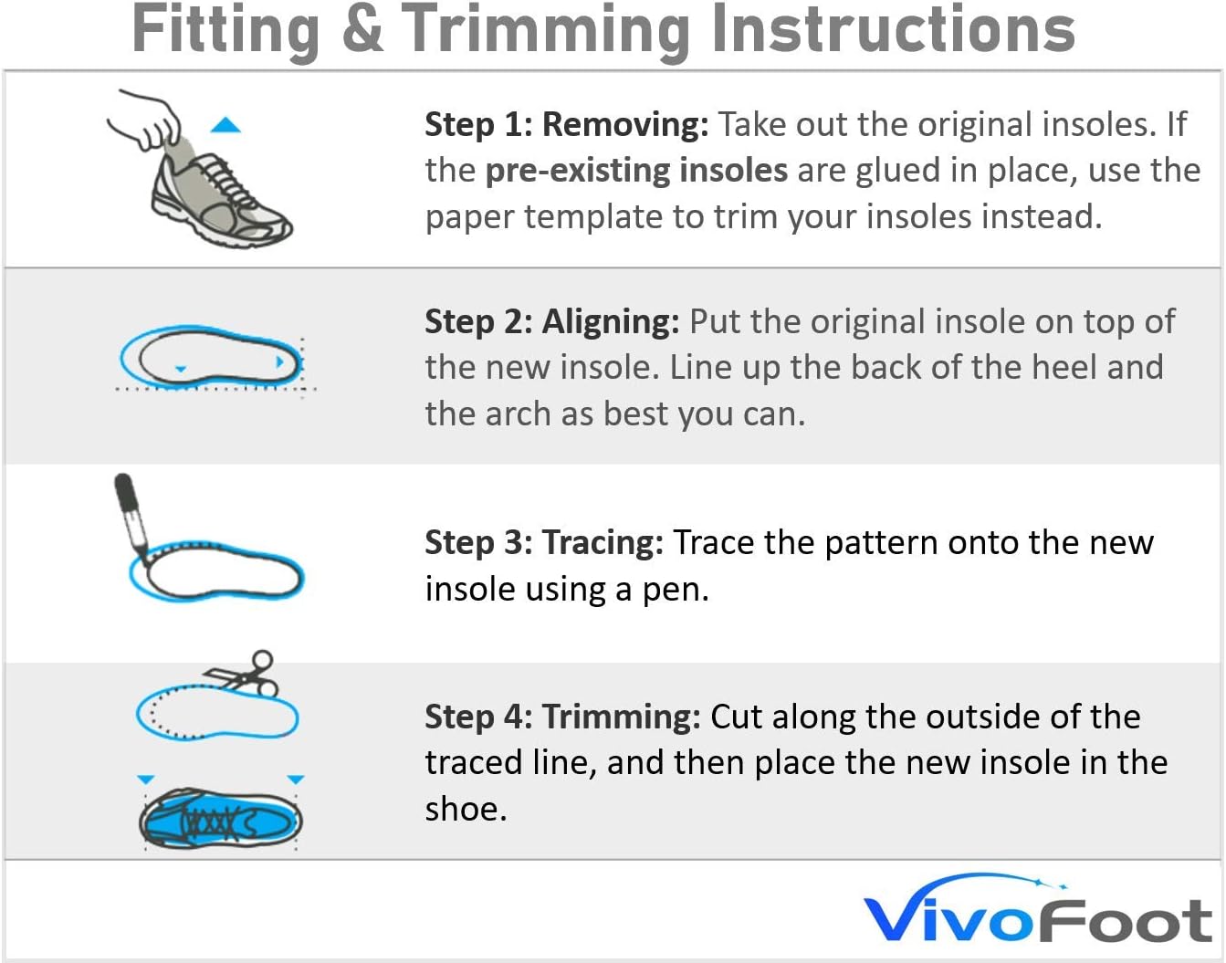 Detalle de VivoFoot Anti odour insoles for 3 pairs