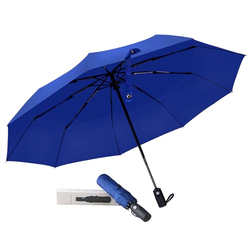 Detalle de AMVUZ Paraguas Plegable de Viaje Compacto Automático a Prueba de Viento – Azul