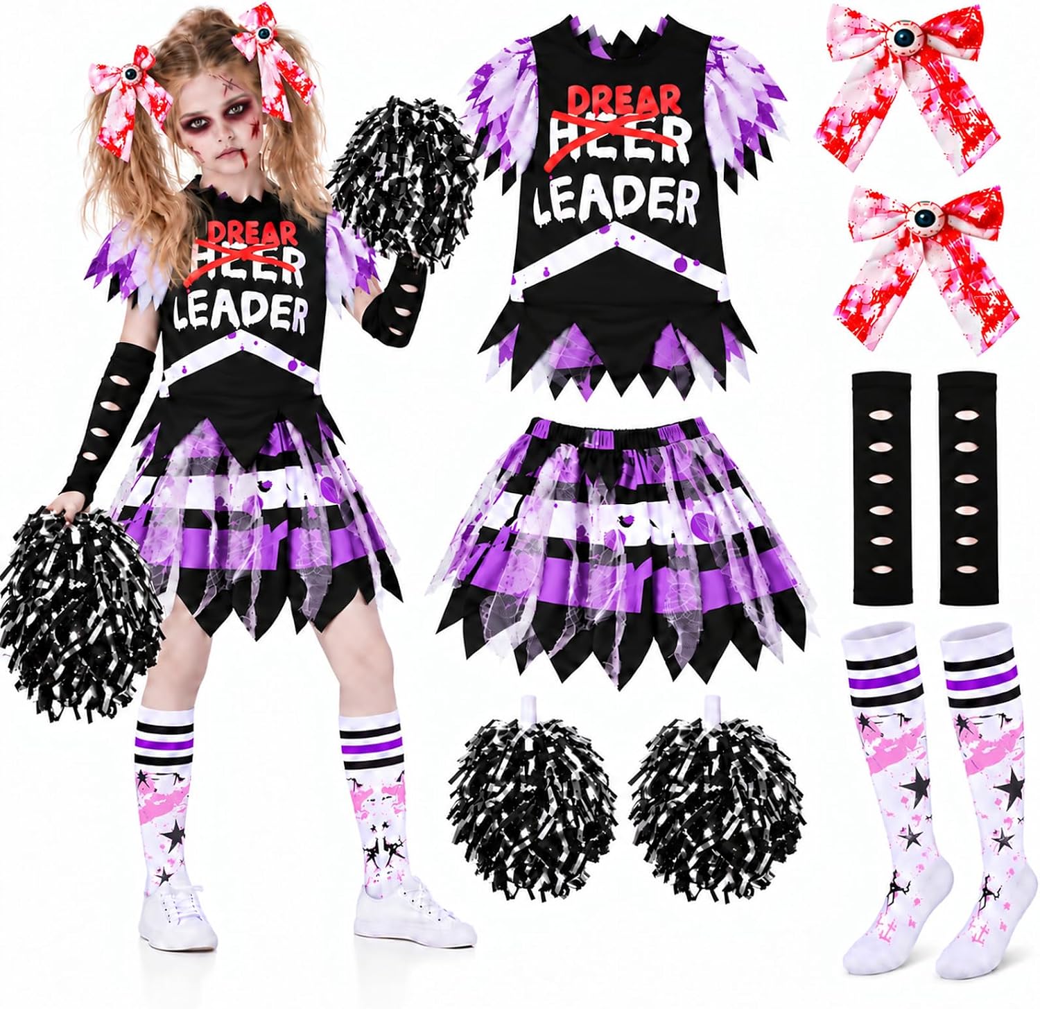 Detalle de Zombie Cheerleader Costume for Girls, Size M