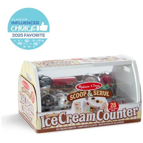 Detalle de Melissa & Doug Wooden Ice Cream Toy Shop | Role Play Set for Kids (Age 3+)