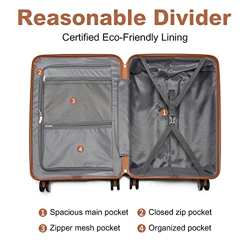 Thumbnail 6 de British Traveller maleta de viaje grande rígida de PP con cerradura TSA y cabina (76 cm) en blanco