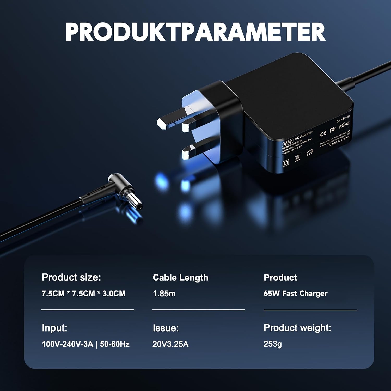 Detalle de Lenovo 65W Laptop Charger for IdeaPad series