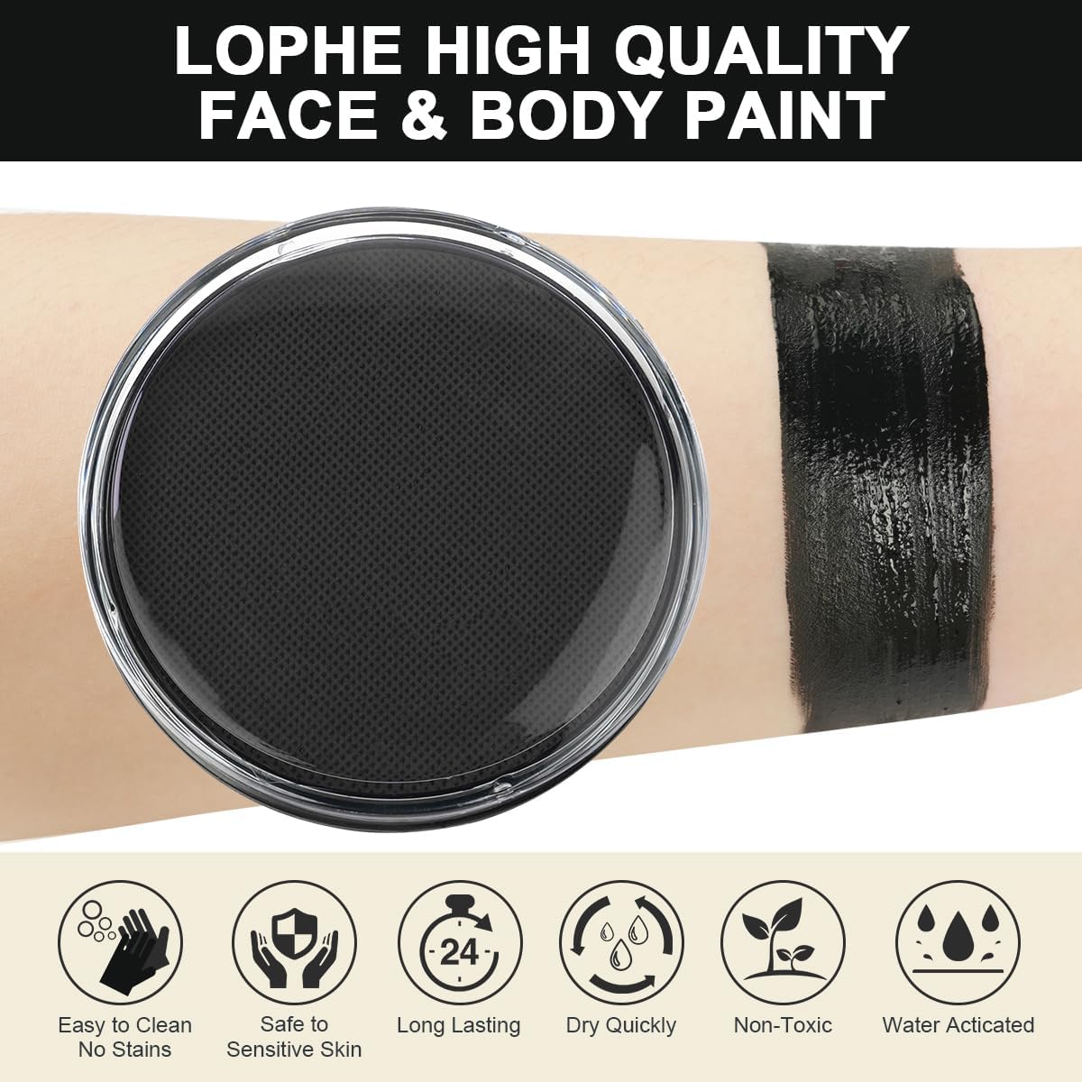 Thumbnail 1 de LOPHE Body Paint 30g – Truccabimbi Noir, vernice per viso e corpo a base d'acqua