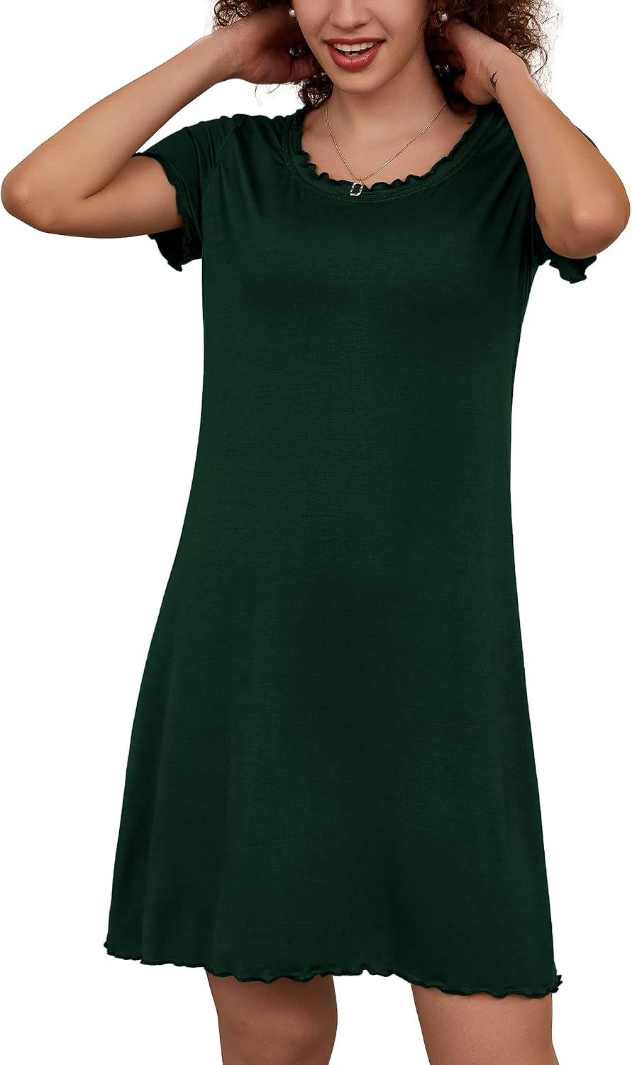 Detalle 2 de Chemise de nuit femme Ekouaer volants