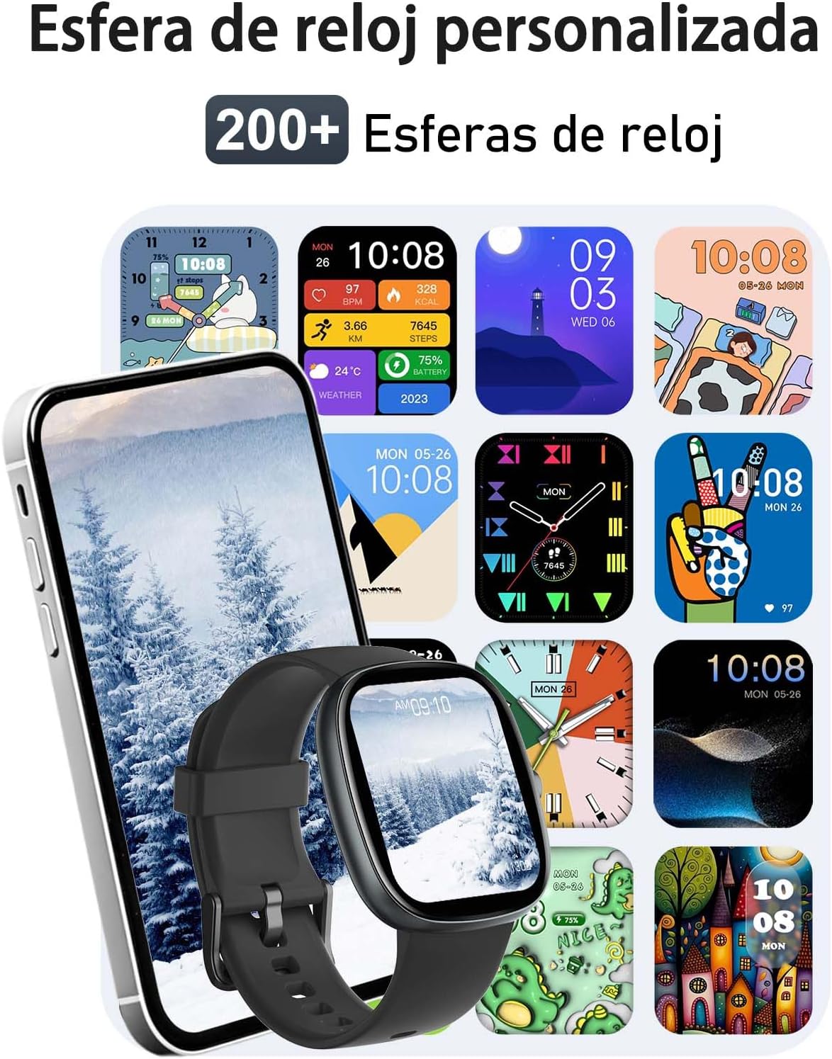 Detalle 2 de HUAKUA Reloj Inteligente Smartwatch con 113 modos