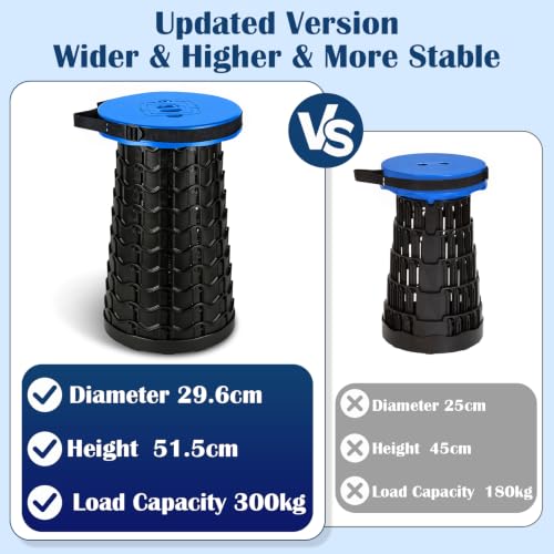 Thumbnail 2 de Owelth Klapphocker Faltbar Höherer 7,5–51,5 cm – Tragbar, robust und breit Sitzfläche