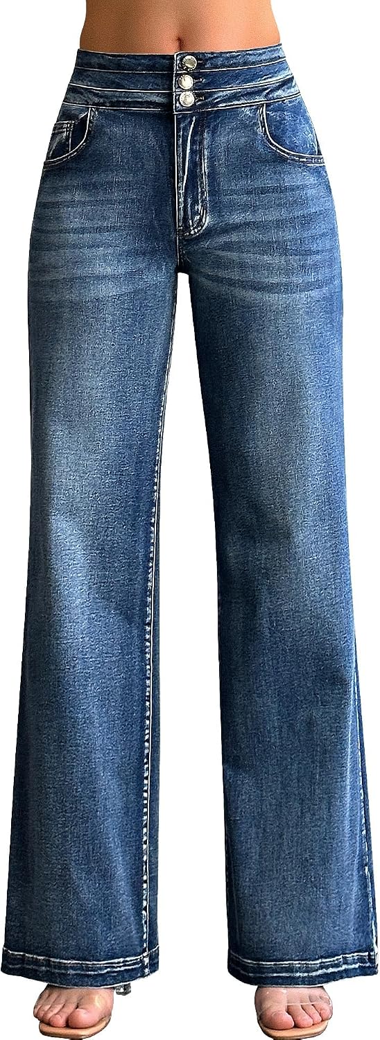 Detalle 2 de roswear Wide Leg Jeans High Waisted