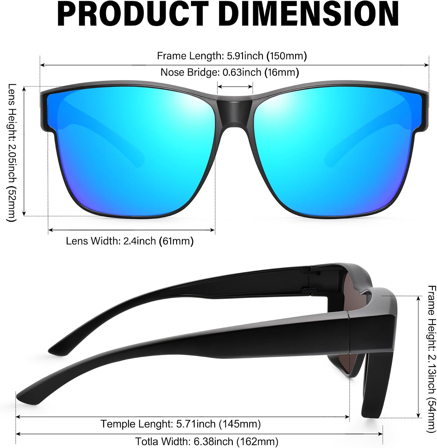Thumbnail 2 de URUMQI Überzieh Sonnenbrille Über Normalbrille