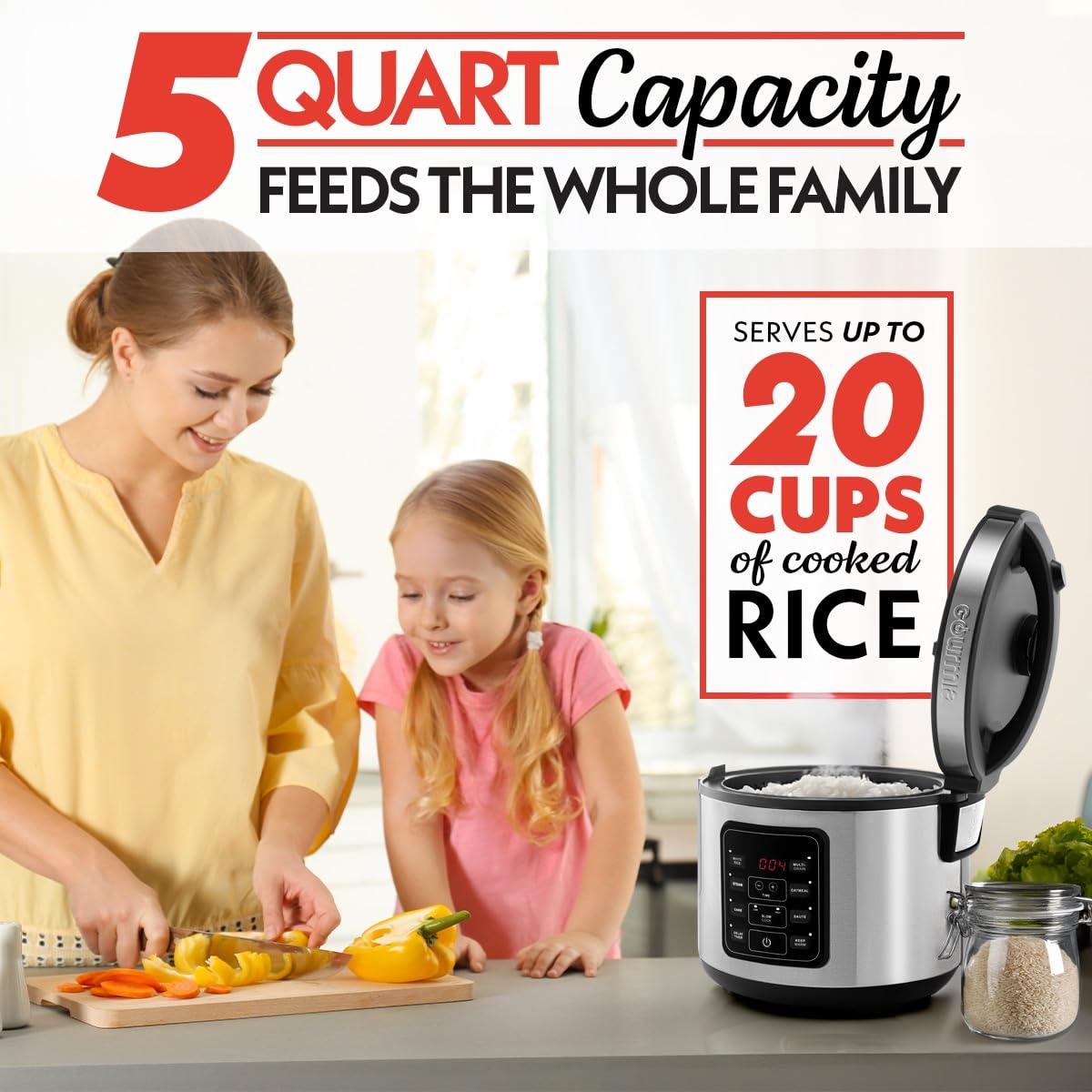 Thumbnail 4 de Gourmia Rice Cooker 5 Qt 🍚