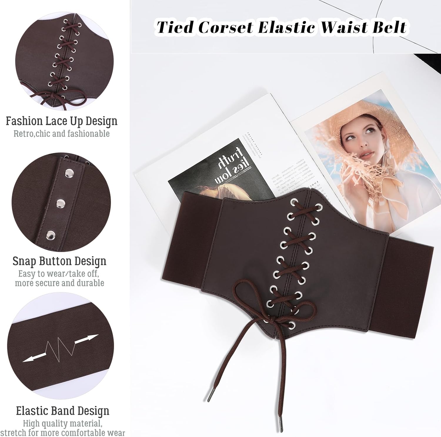 Detalle 1 de JASGOOD Corset Belt Faux Leather