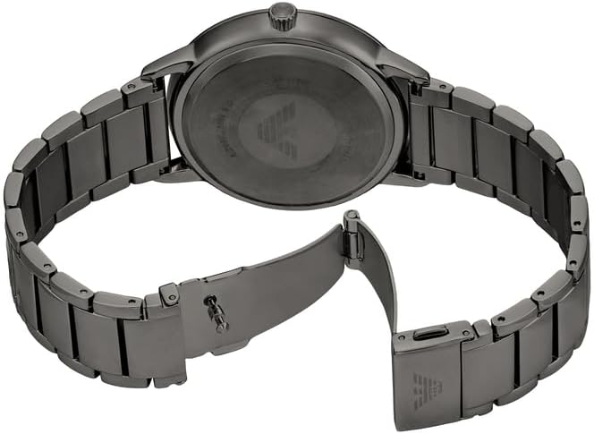 Detalle de Emporio Armani Herrenuhr mit drei Zeigern – Gehäuse 43 mm, Gunmetal Edelstahl