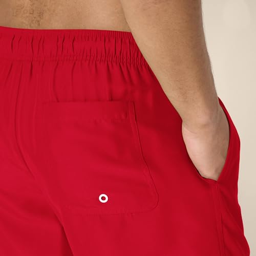 Detalle de Amazon Essentials Men's Swimming Trunks with Mesh Lining: Red, XL