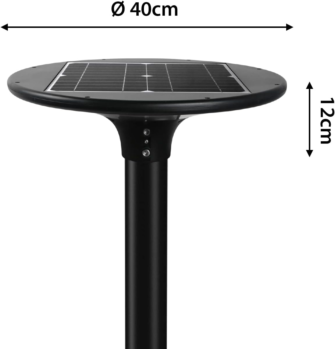 Detalle de VELAMP Lampione Solare Led Esterno 20W 2300lm — Faro a Pannello Solare con Autonomia fino a 32 ore