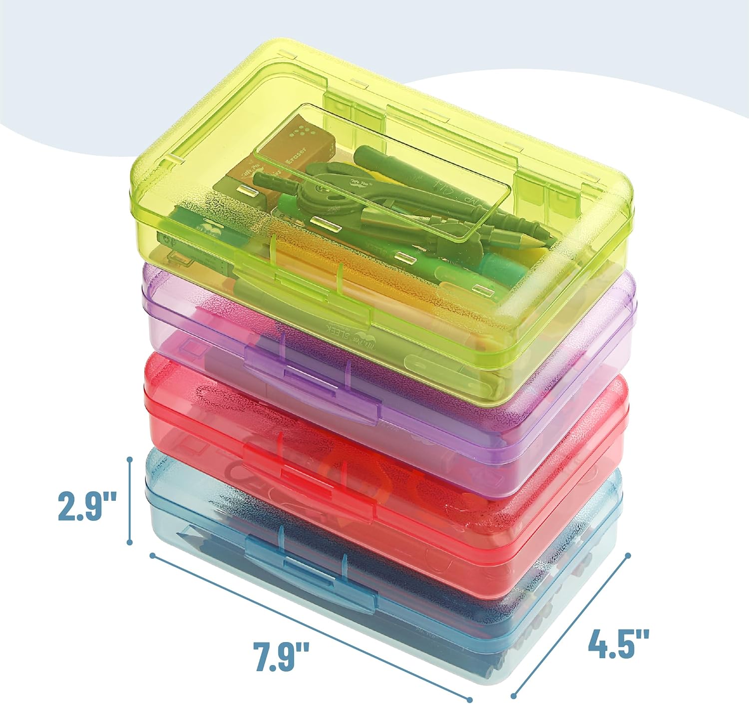Detalle de Mr. Pen Plastic Pencil Cases, 24 Pack