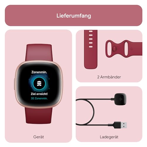 Thumbnail 7 de Fitbit Versa 4 Smartwatch mit Google Health Premium – 3 Monate Coaching, 6 Tage Akku, Raspberry Red / Kupferrosé