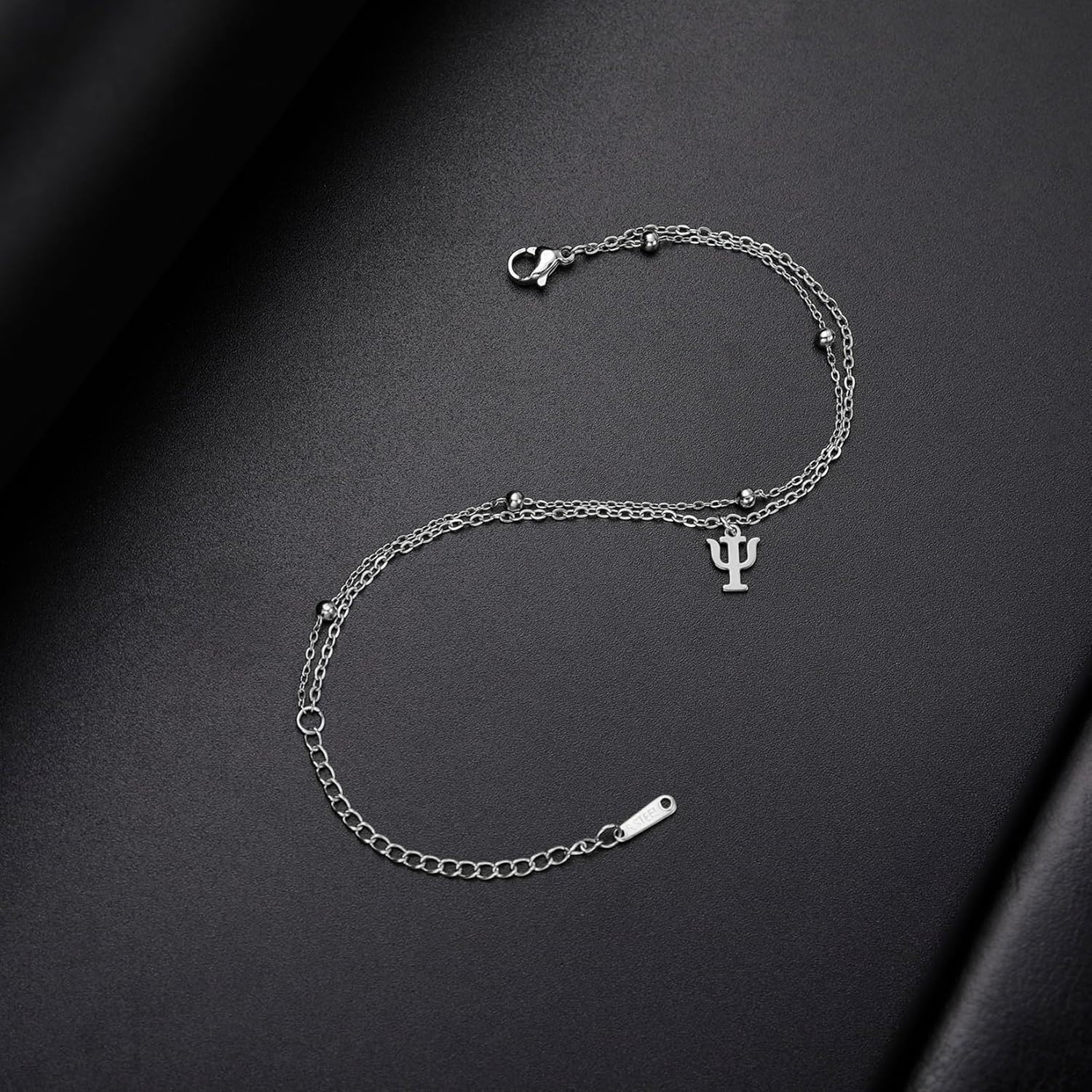 Detalle de EUEAVAN Psi Symbol Armband – Edelstahl-Schmuck für Psychologie-Freunde